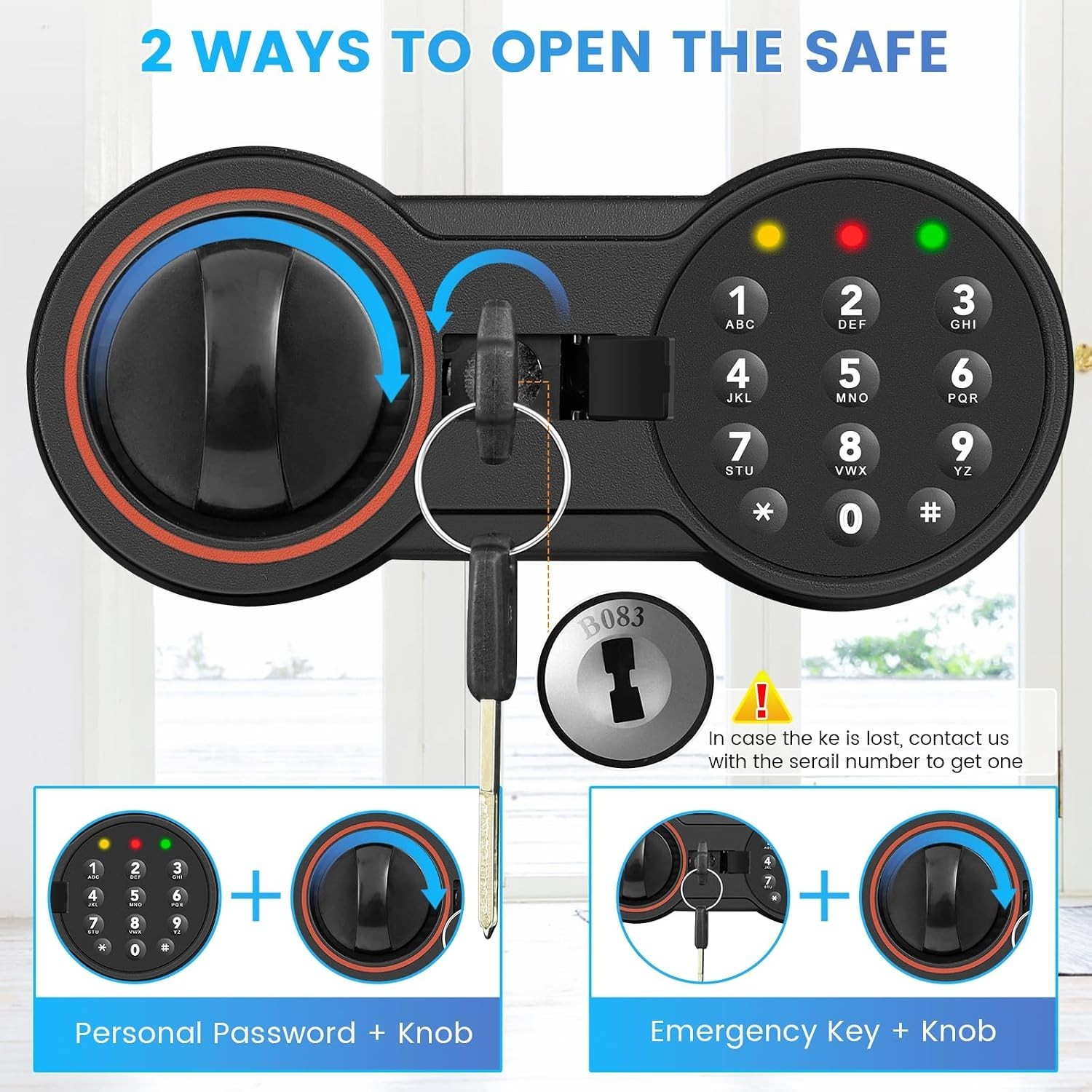 Small Wall Mount Safe with Alarm System and Sensor Light for Enhanced Security