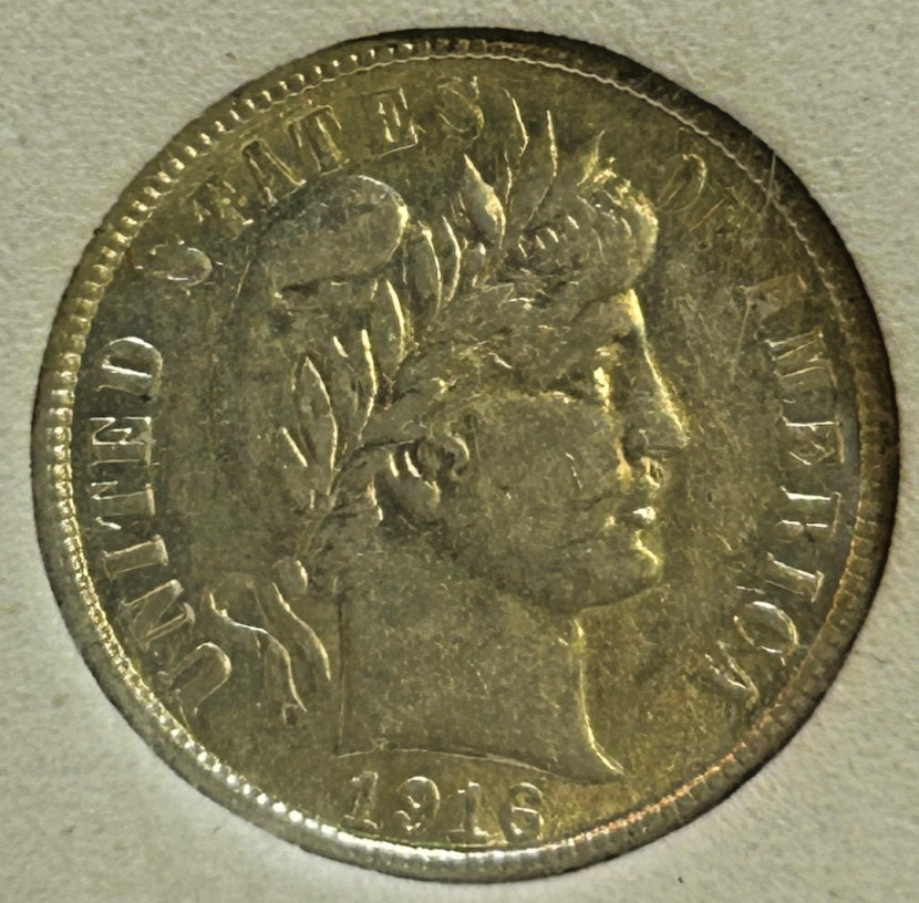 1916-S Silver Barber Dime Beautiful Coin, Great Details!