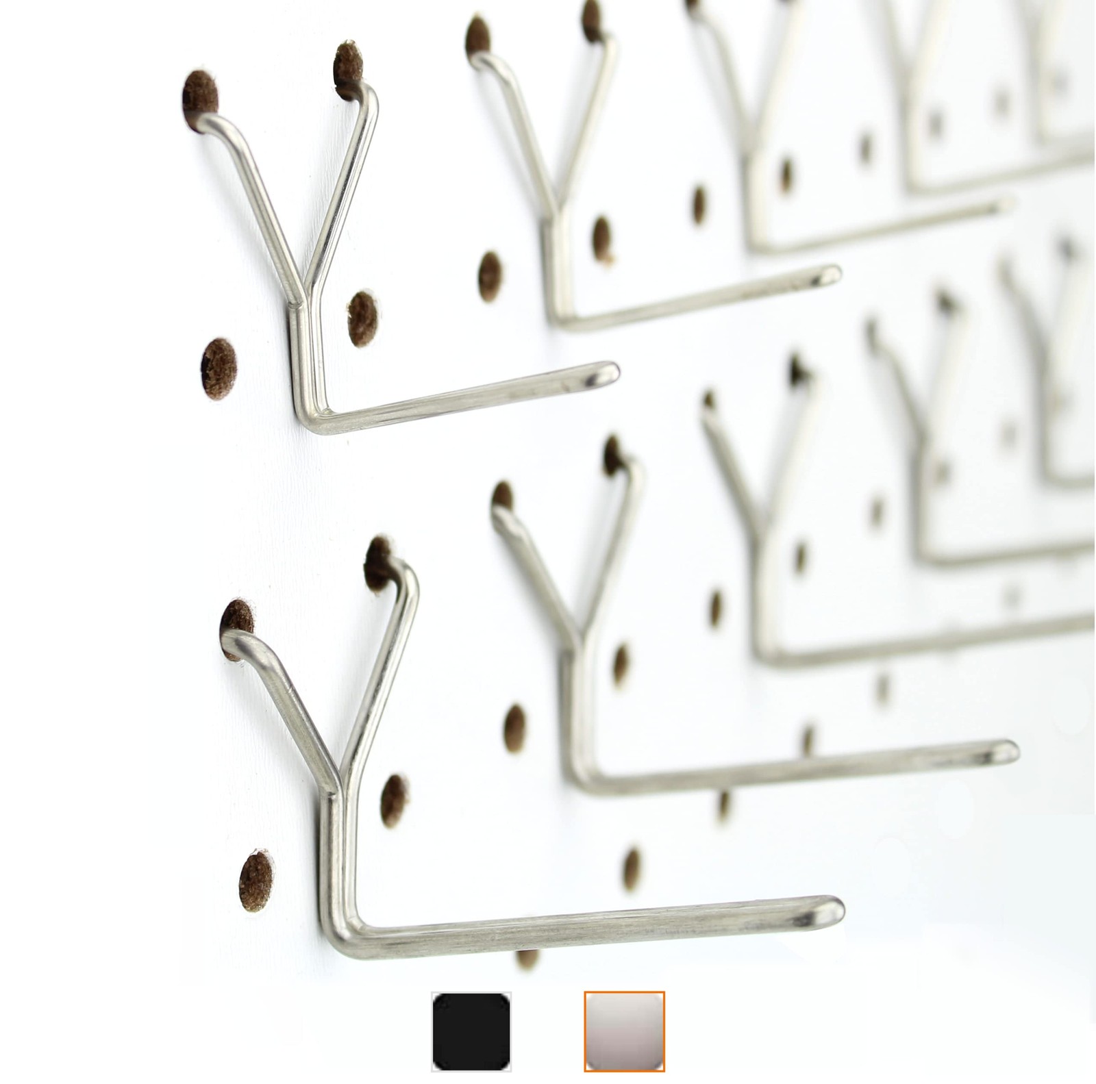 Stainless Steel Pegboard Hooks 50-Pack 1" + 2” L Hook - Will Not Fall Out, Fi...