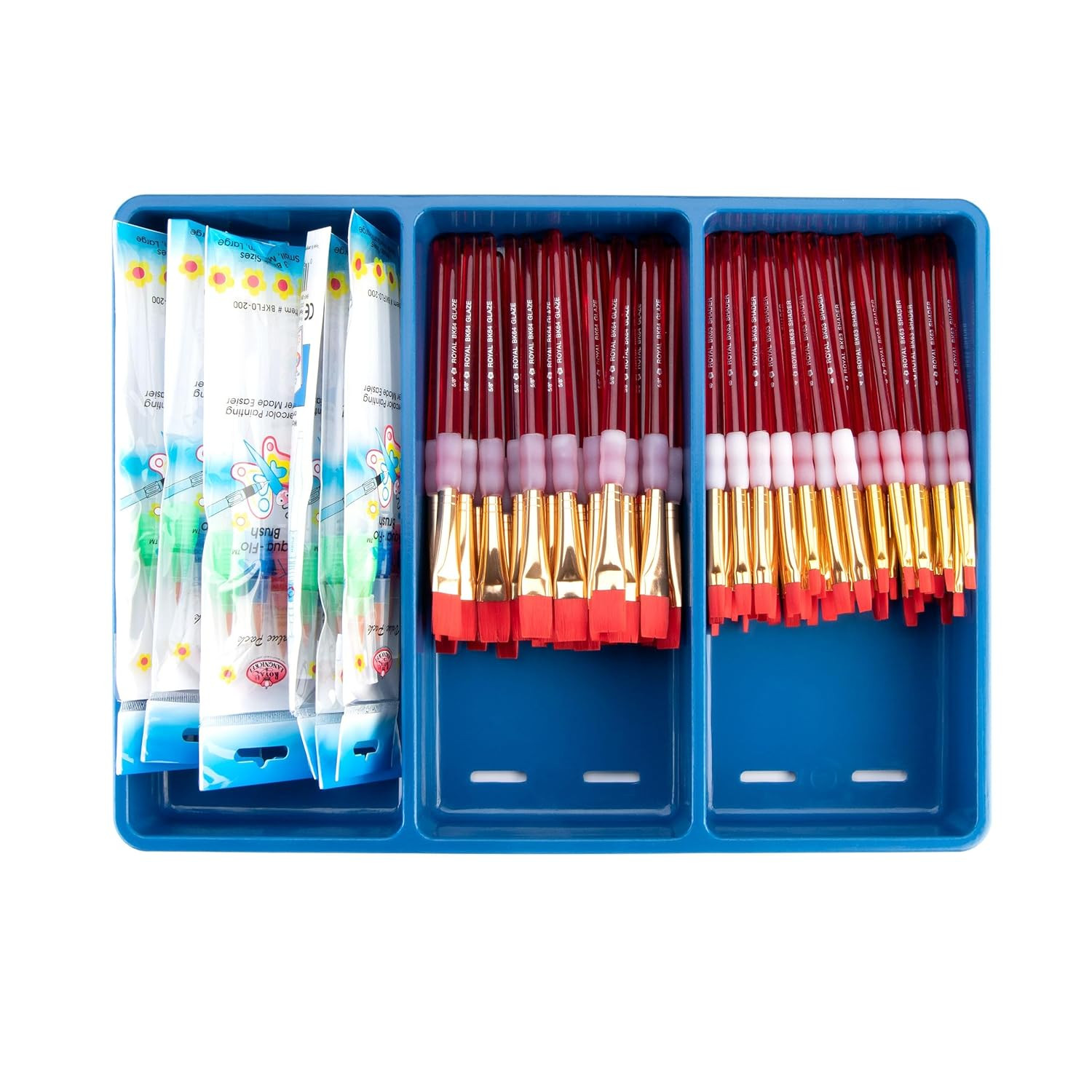 Royal Brush Big Kids Choice Brush Bonus Flat Classroom Pack, Assorted, Set of 72