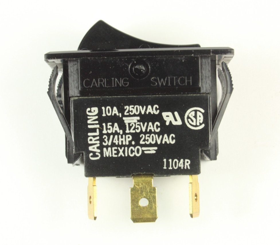 Carling MOMENTARY ON Rocker Switch SPDT, (ON)/ON  15A/250VAC, 10A/250VAC