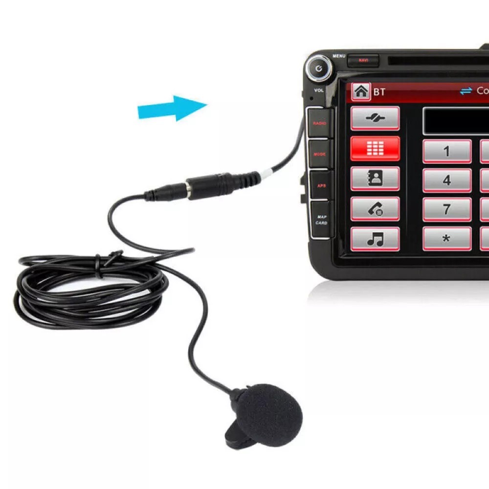 External 3.5mm Lavalier Mic  Replacement for Android Car Stereo Radio Hands-free