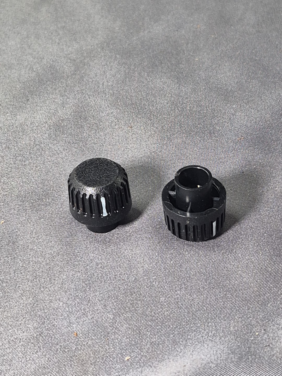 Radio Knobs, Plastic, Push-on, Fits 5/16" half post, 5/8" Diameter - Qty 2