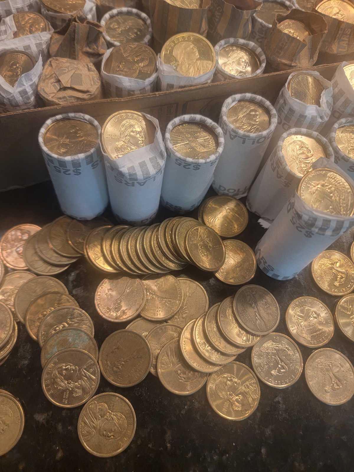 US rare Coin Native American Gold Dollar lot currency from storage