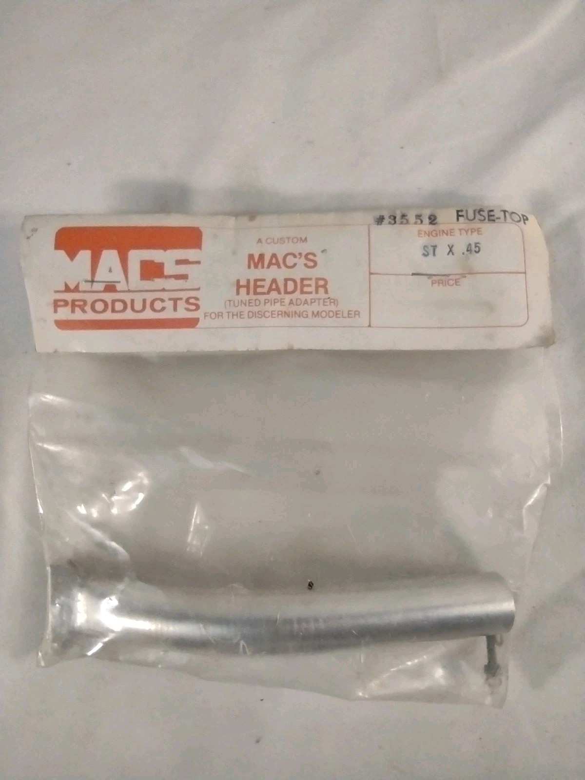 Model Airplane Engine Header. Mac's
