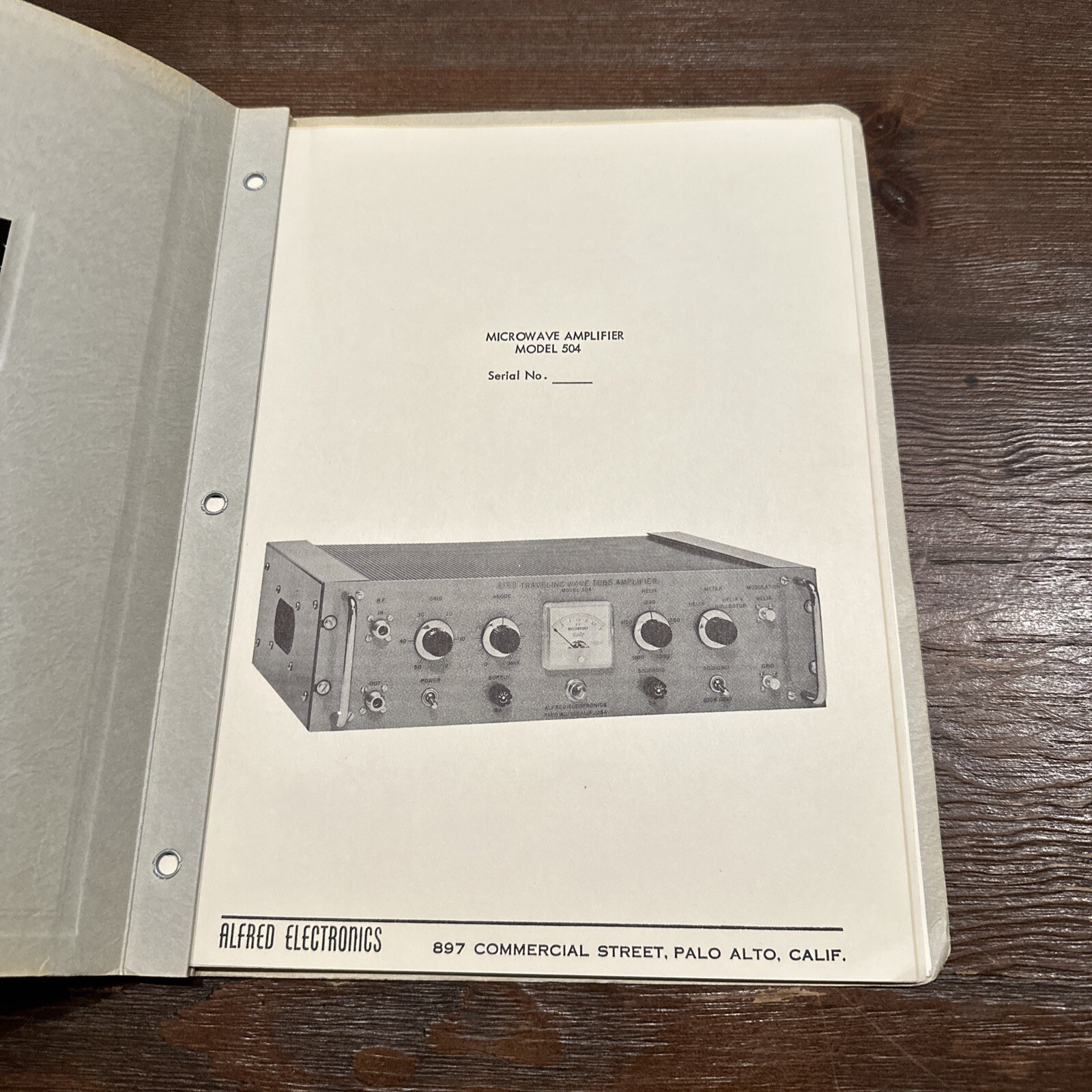 Alfred Electronics Model 504 Microwave Amplifier Instruction