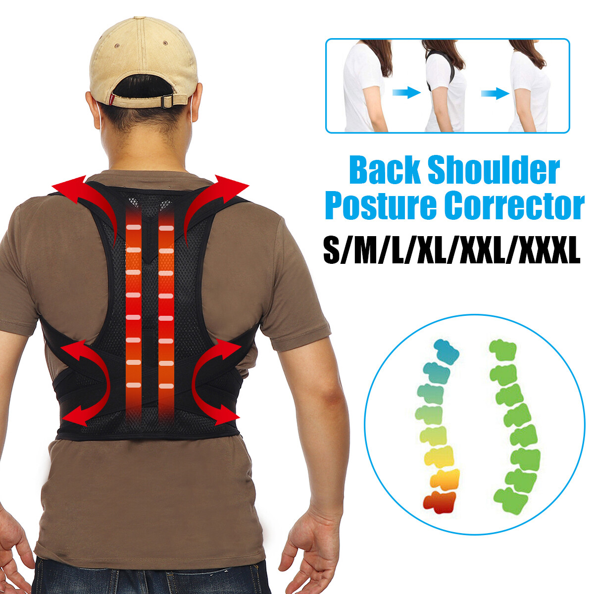 Back Brace for Full Back Pain Relief Sciatica Breathable Lumbar Support Belt