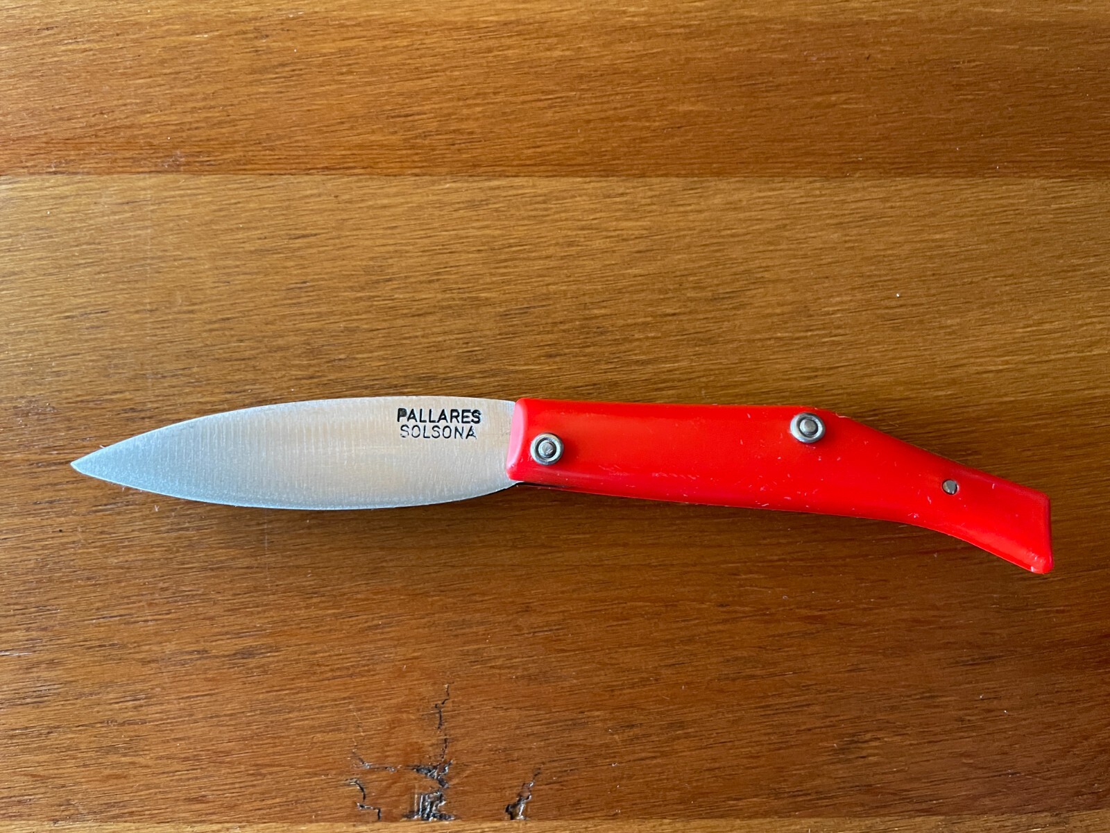 Pallares Solsona Pocket Knife Carbon Steel 2.76" / 7 cm Red From Spain Great EDC
