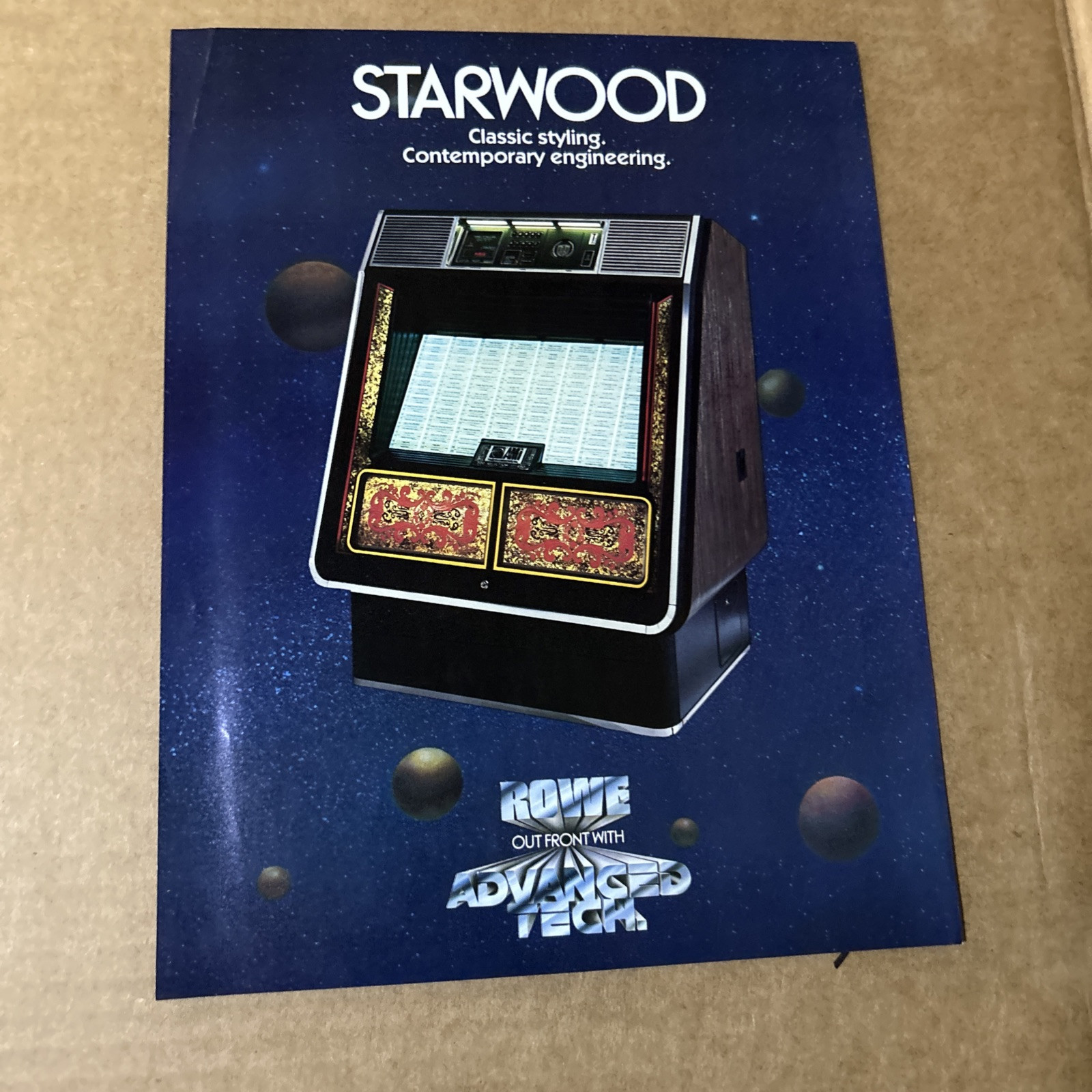 Old Stock Original Factory 11-8"Rowe Starwood Jukebox FLYER