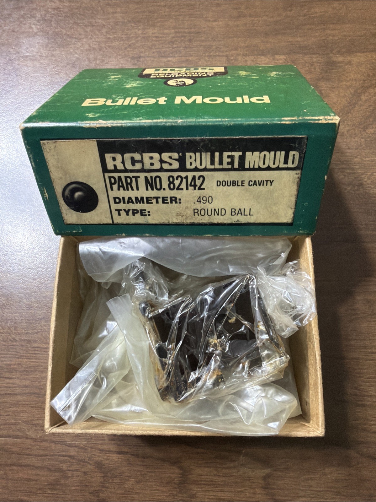 NEW OLD STOCK RCBS .490 RB 2 CAVITY BULLET MOLD MOULD ROUND BALL 82142