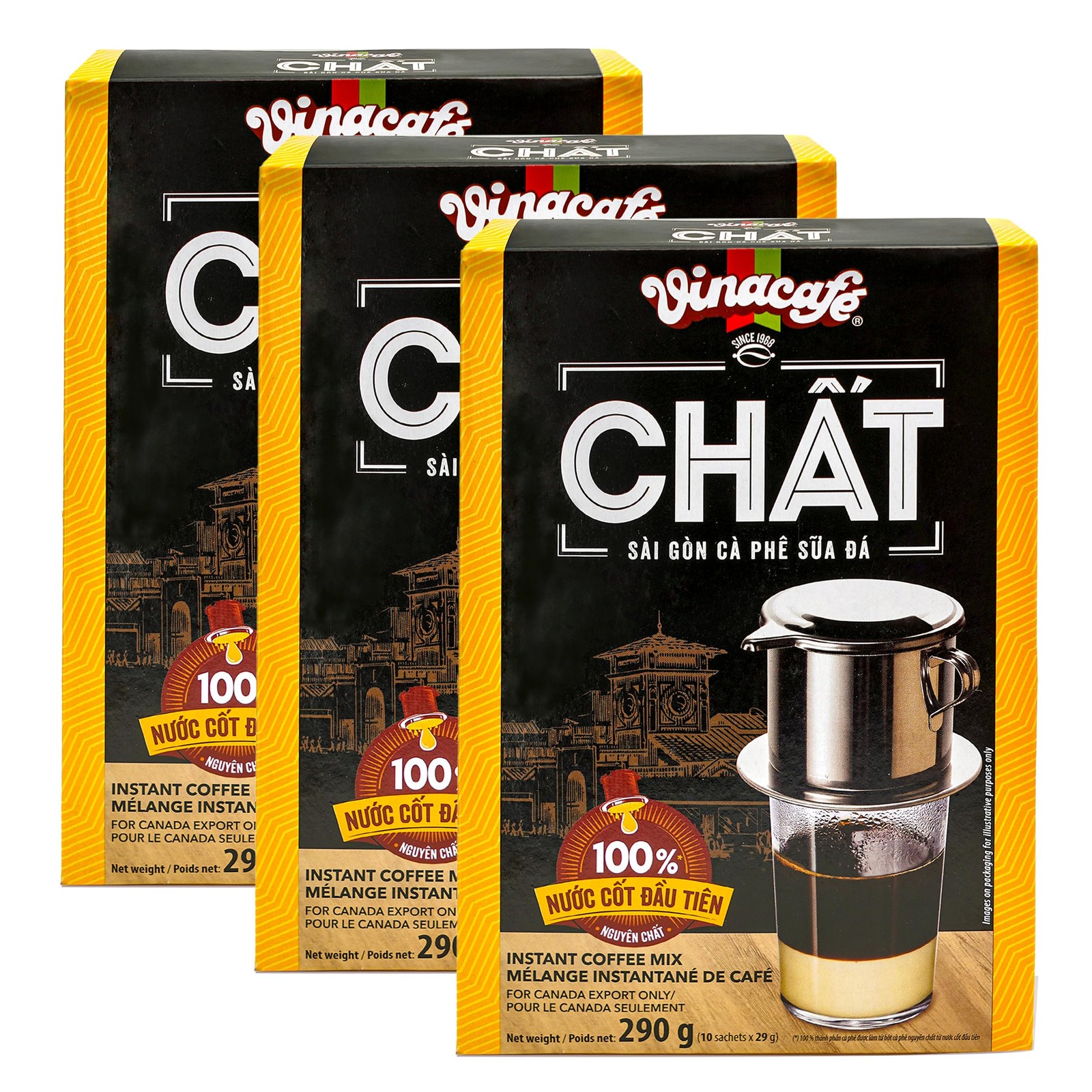 Vinacafe Chat 3 in 1 Instant Coffee 29gr x 30 sachets - 1 Count (Pack of 30)