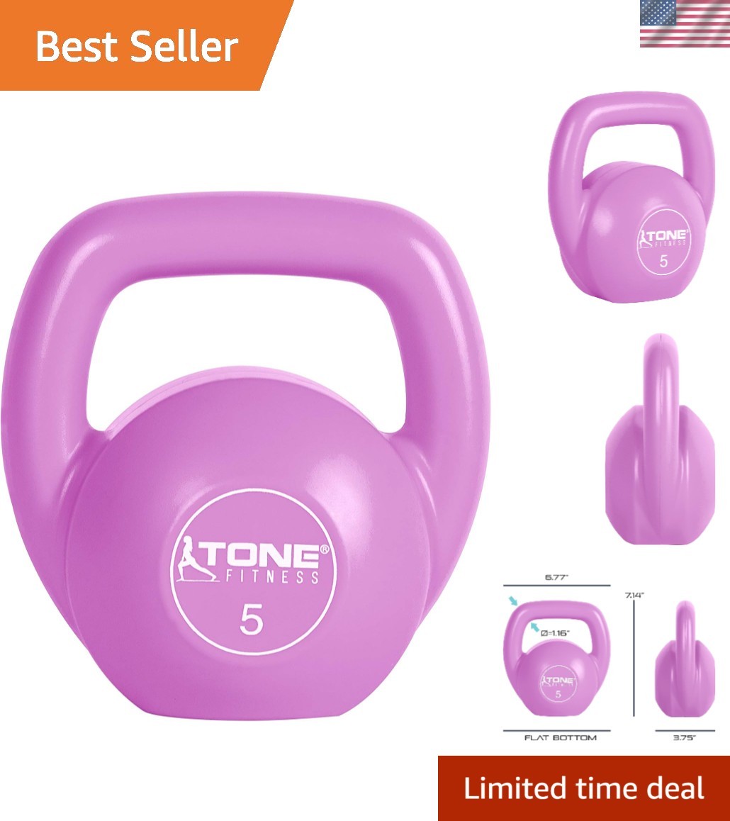 5 lb Portable Vinyl Kettlebell in Lime - Perfect for Strength Training Workouts