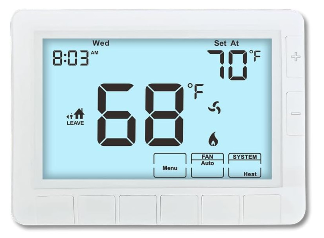 Programmable Auto Thermostat House Conventional 1 Heat 1 Cool Auto Switching
