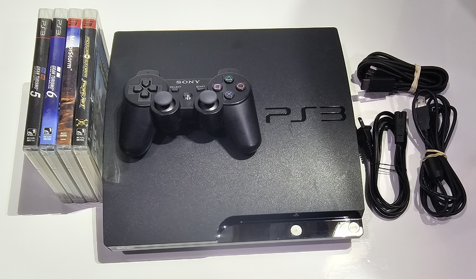 Sony PlayStation 3 PS3 Slim CECH-2501A 500GB HDD Console Bundle Restored In/Out