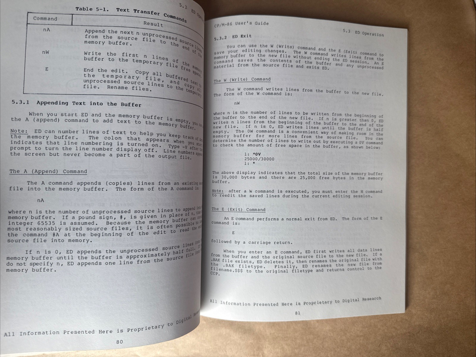 * CP/M 86 Operating Manual 1981 1st Printing. F