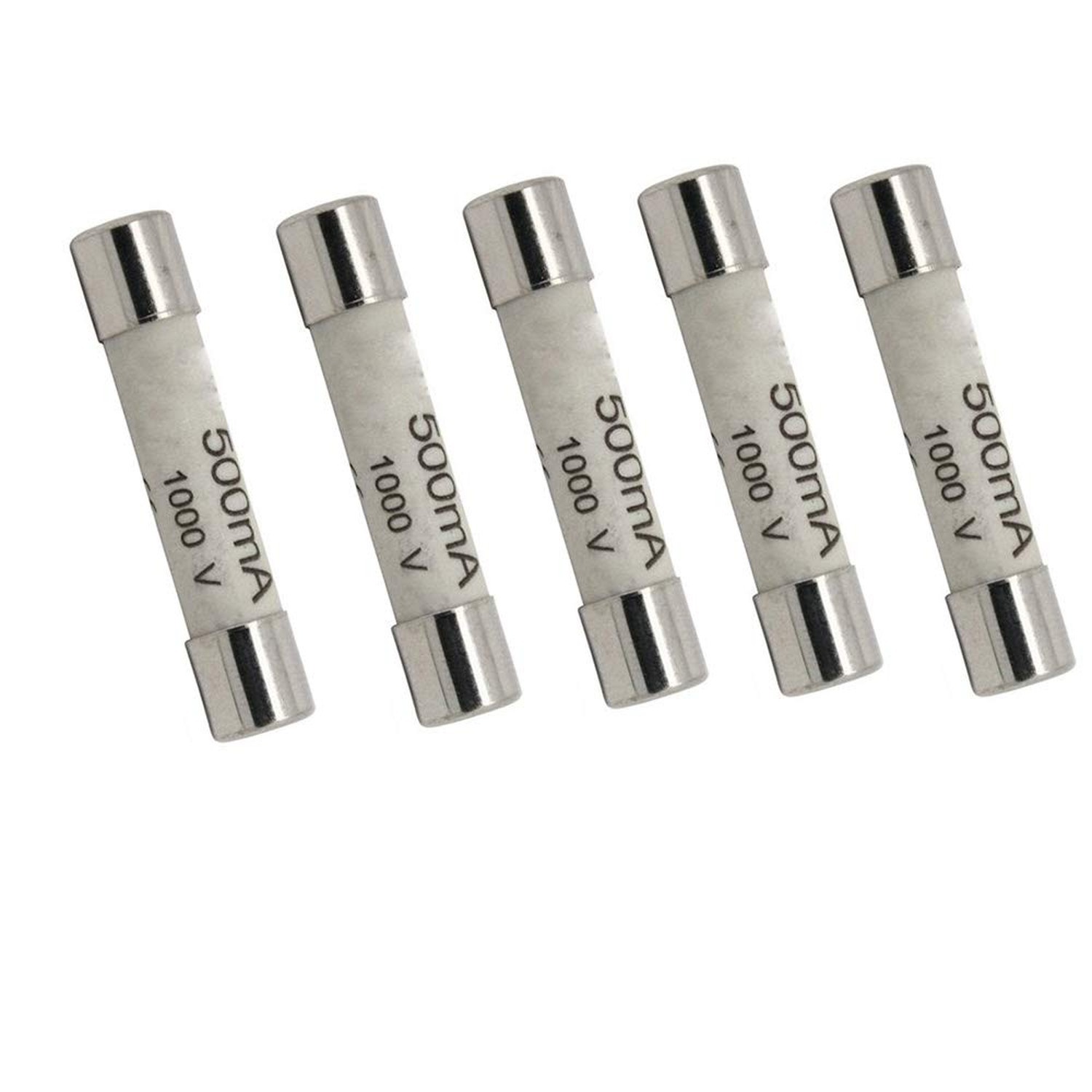 5 Pack Digital Multi Meter Fuse FF500MA (500MA,0.5A) 1000V Fast Acting Cerami...