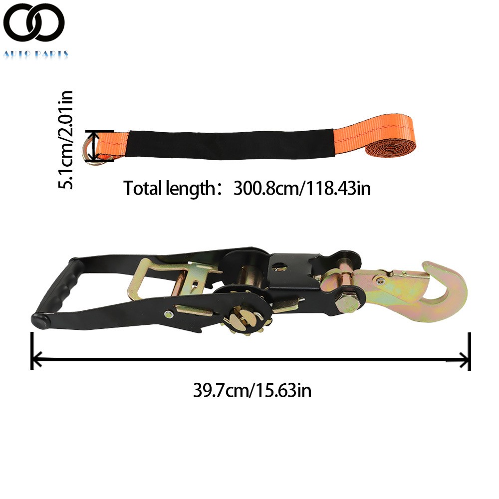 2 " x 96 " - 4 Pack - 3,300 Pound Safe Working Load Car Tie Down with Snap Hooks