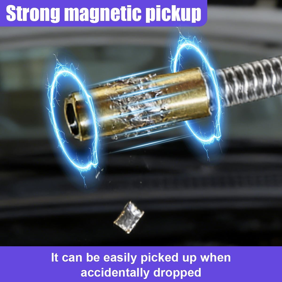 Flexible Magnetic Pickup Tool, 24" Long Bendable Extension Retrieve