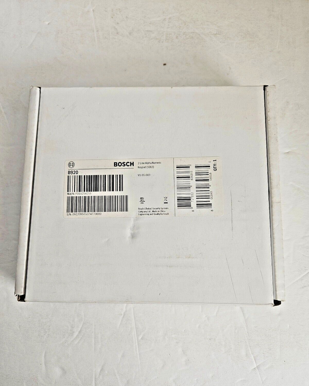 Bosch B920 2-Line Alphanumeric Intrusion LCD Keypad NEW (Open Box)