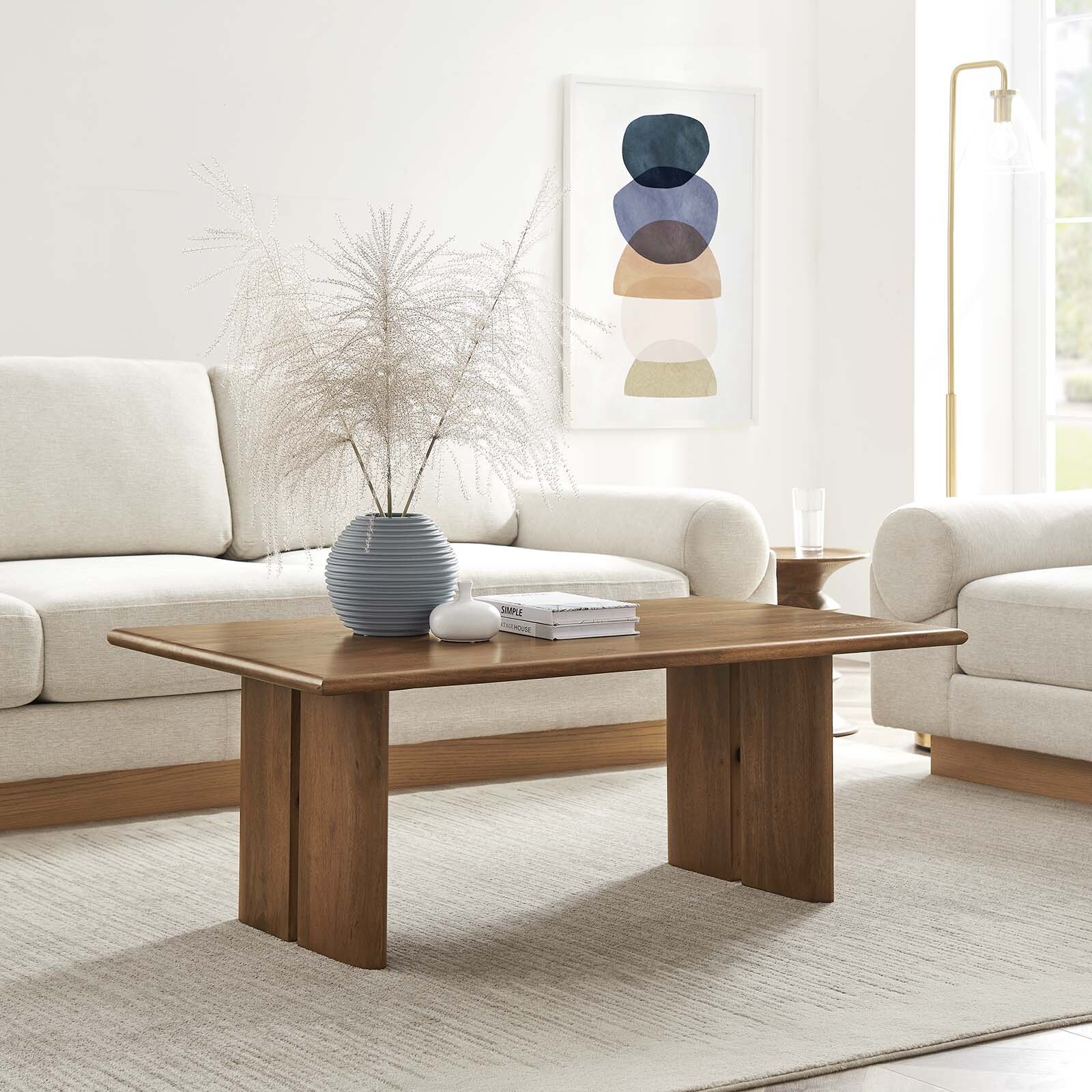Amistad Wood Coffee Table in Walnut
