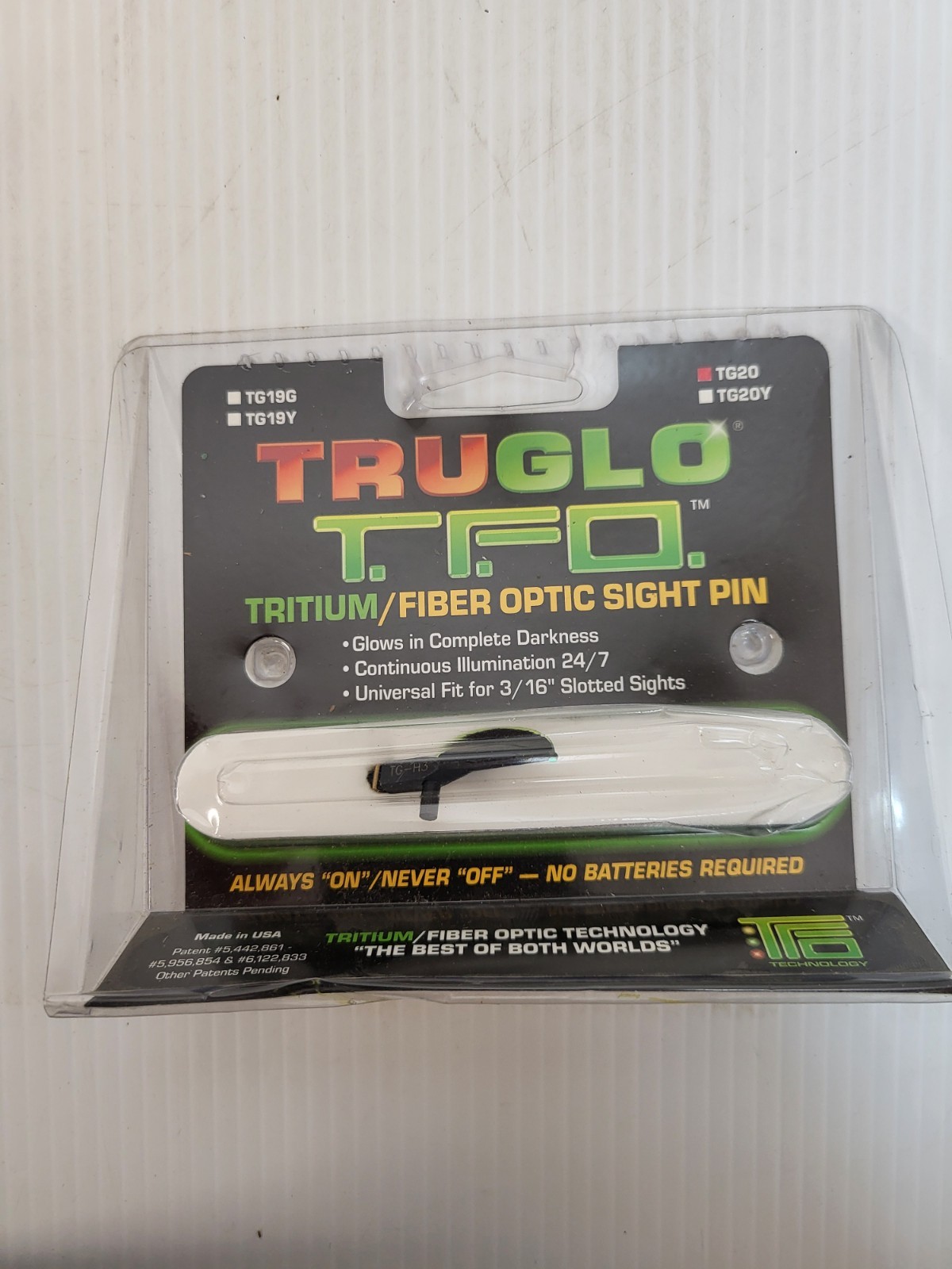 Truglo TFO Pin .040 GRN TG20 Fiber Optic Sight Pin