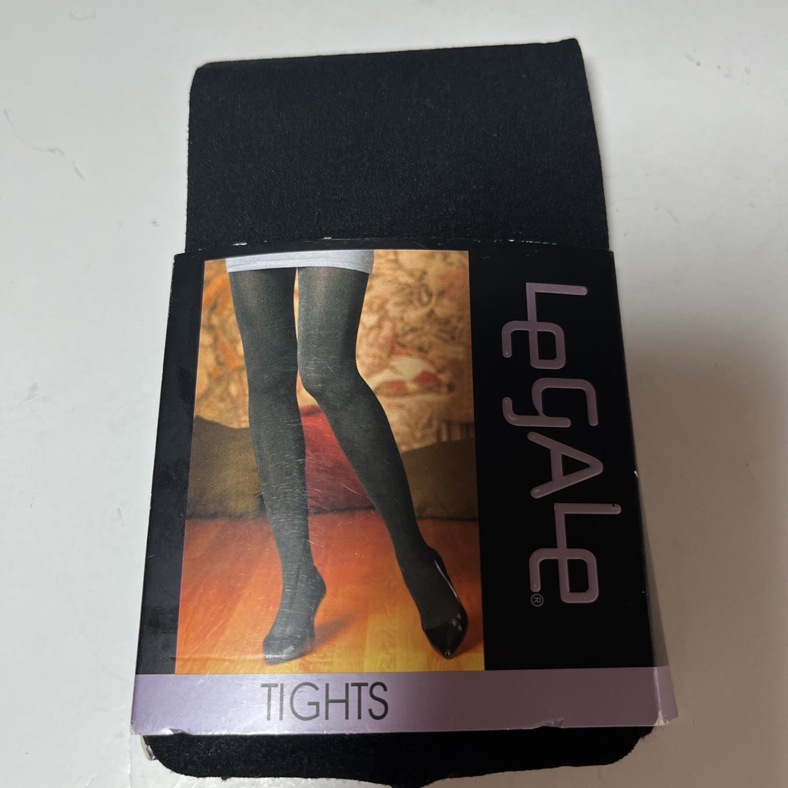 Black Opaque Legale Tights Sz Small/Medium Fashion Tight -4'11-5'5 (100-135lbs)