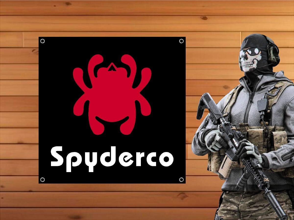 SPYDERCO KNIVES 36in x 36in Vinyl Banner - Mancave Gun Room Knife Wall Art