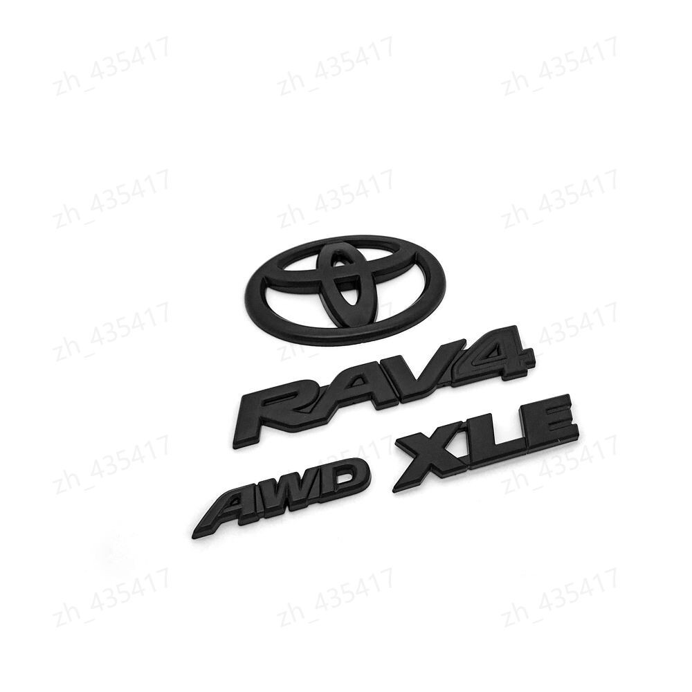 Overlays NEW 2019-2025 Toyota Rav4 XLE AWD Hybrid Matte Blackout Emblems Kits
