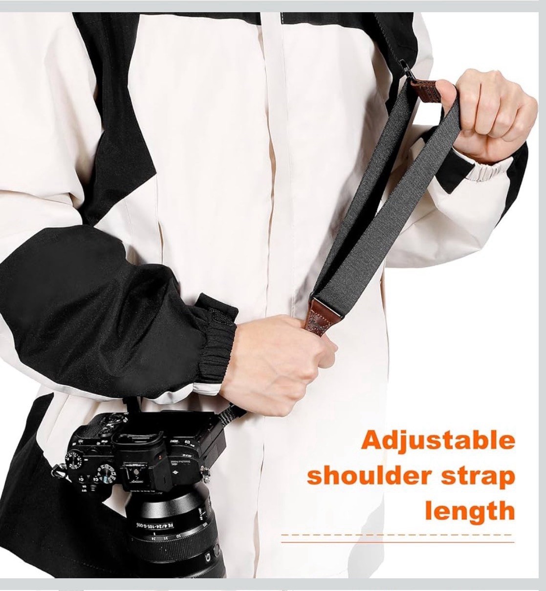 Fly Equation Camera Shoulder Strap Quick Release and Adjustable Crossbody Gray