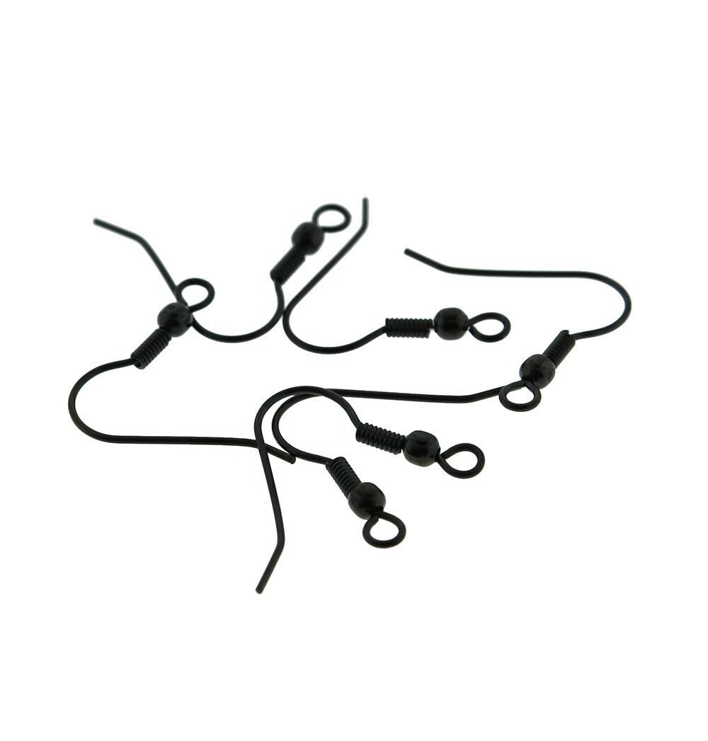 10 Gunmetal Stainless Steel Earring Wires French Style Hooks 5 Pairs - Z1085
