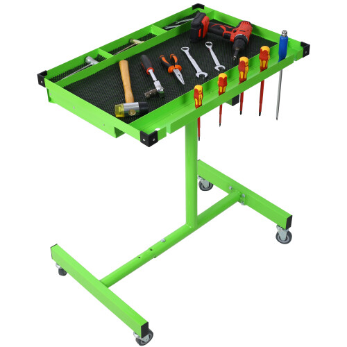 Heavy Duty Adjustable Work Table Bench With Drawer 220 lbs Rolling Tool Cart