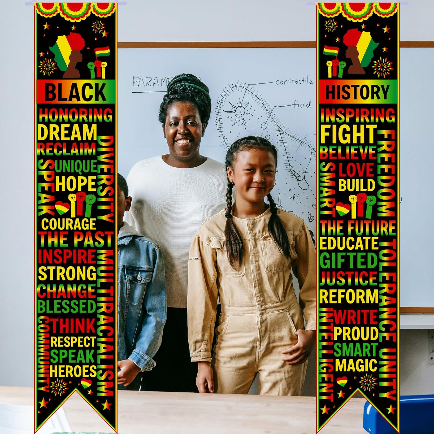 61 in Black History Month Bulletin Board Banners MLK Day Decorations Black Black