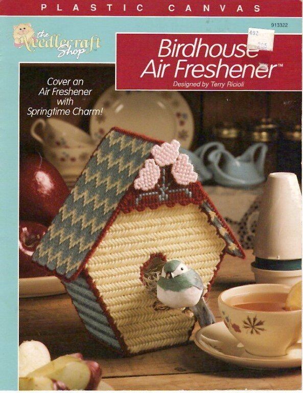 THE NEEDLECRAFT SHOP PLASTIC CANVAS BIRDHOUSE AIR FRESHENER
