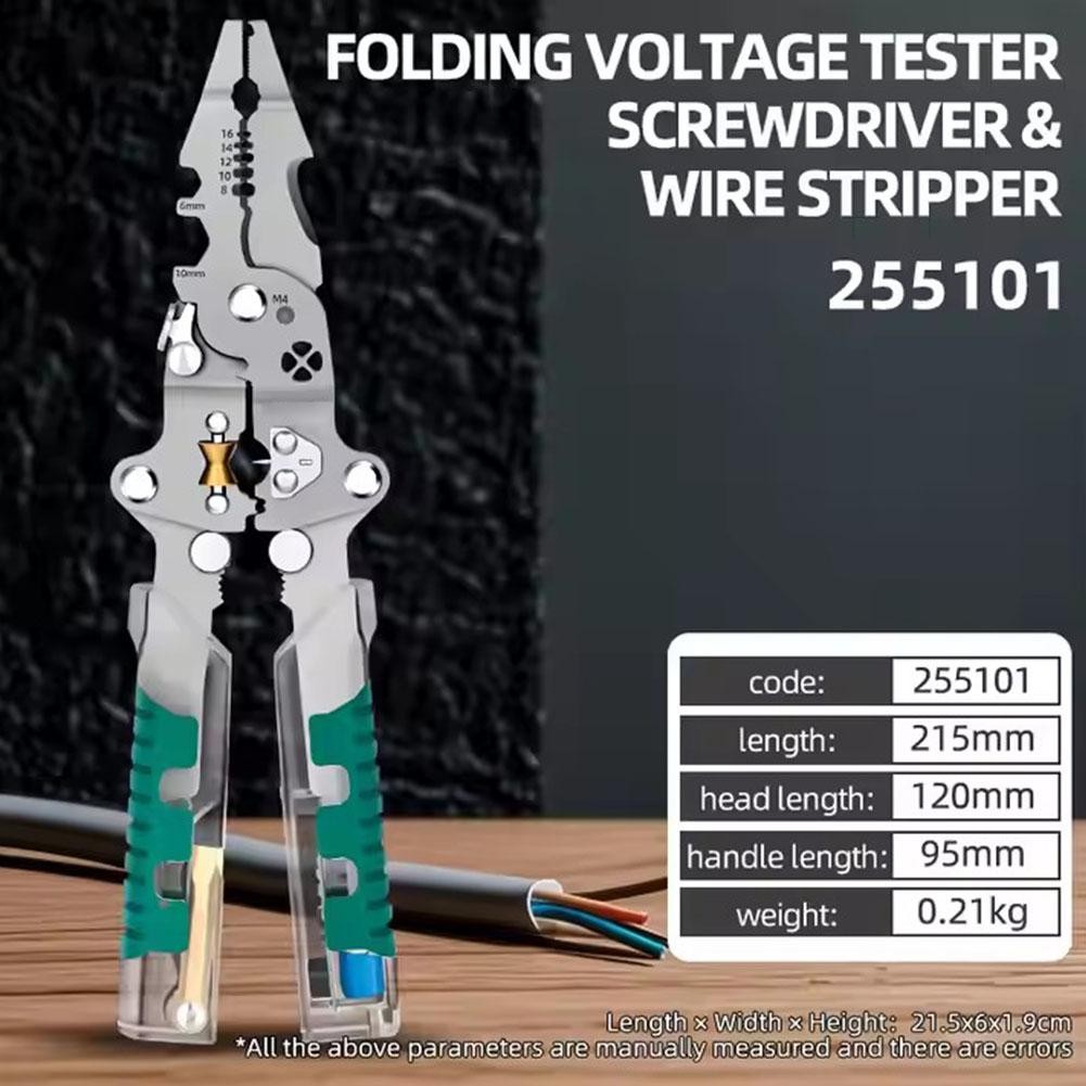 1PC Multi-Functional Wire Stripper Scissors With Electrical Tes t