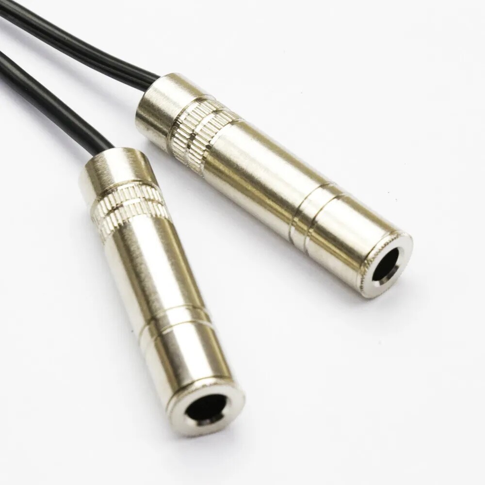 2pcs 1/4" Stereo Male to Dual 1/4" TRS Female Audio Y Splitter Cable Connector