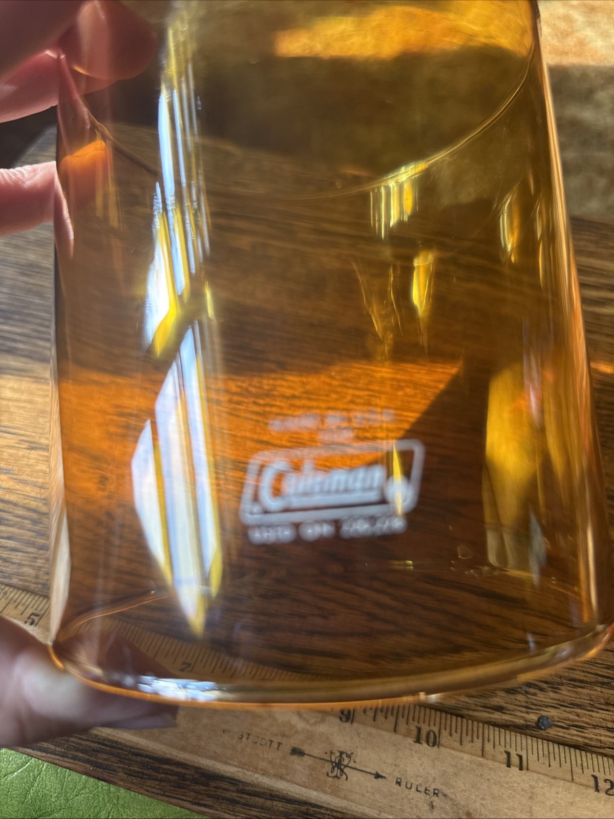 VINTAGE NOS UNUSED COLEMAN PYREX AMBER LANTERN GLOBE 220 228