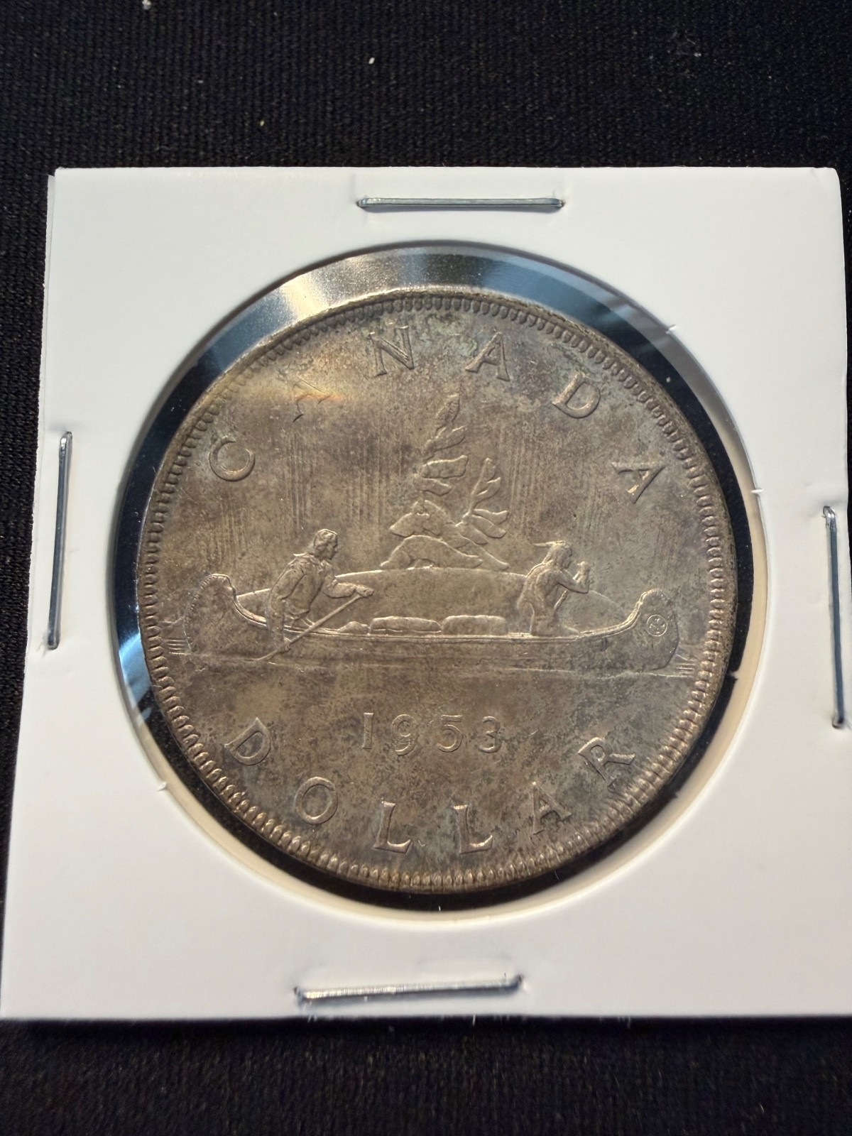 1953 gem toned Canadian Silver Dollar Coin