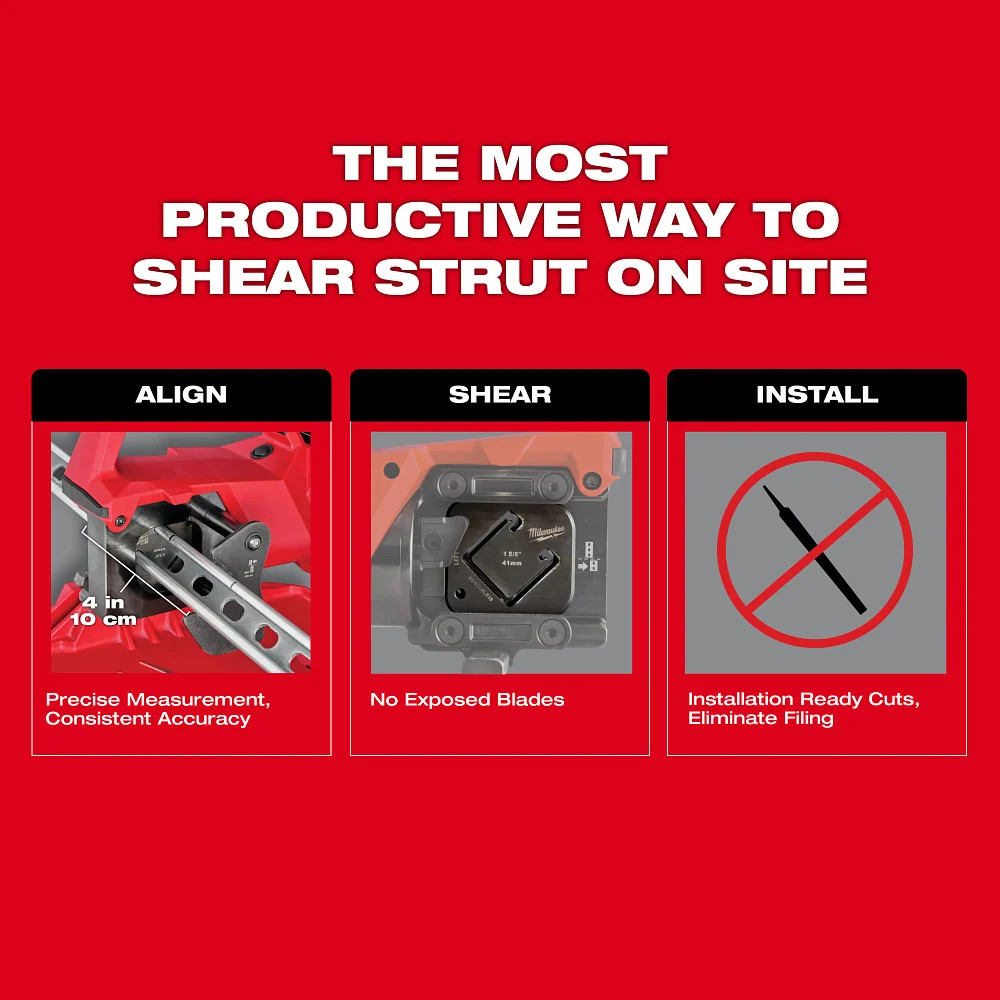 Milwaukee 2933-20 M18 18V FORCE LOGIC Single Channel Strut Shear - Bare Tool