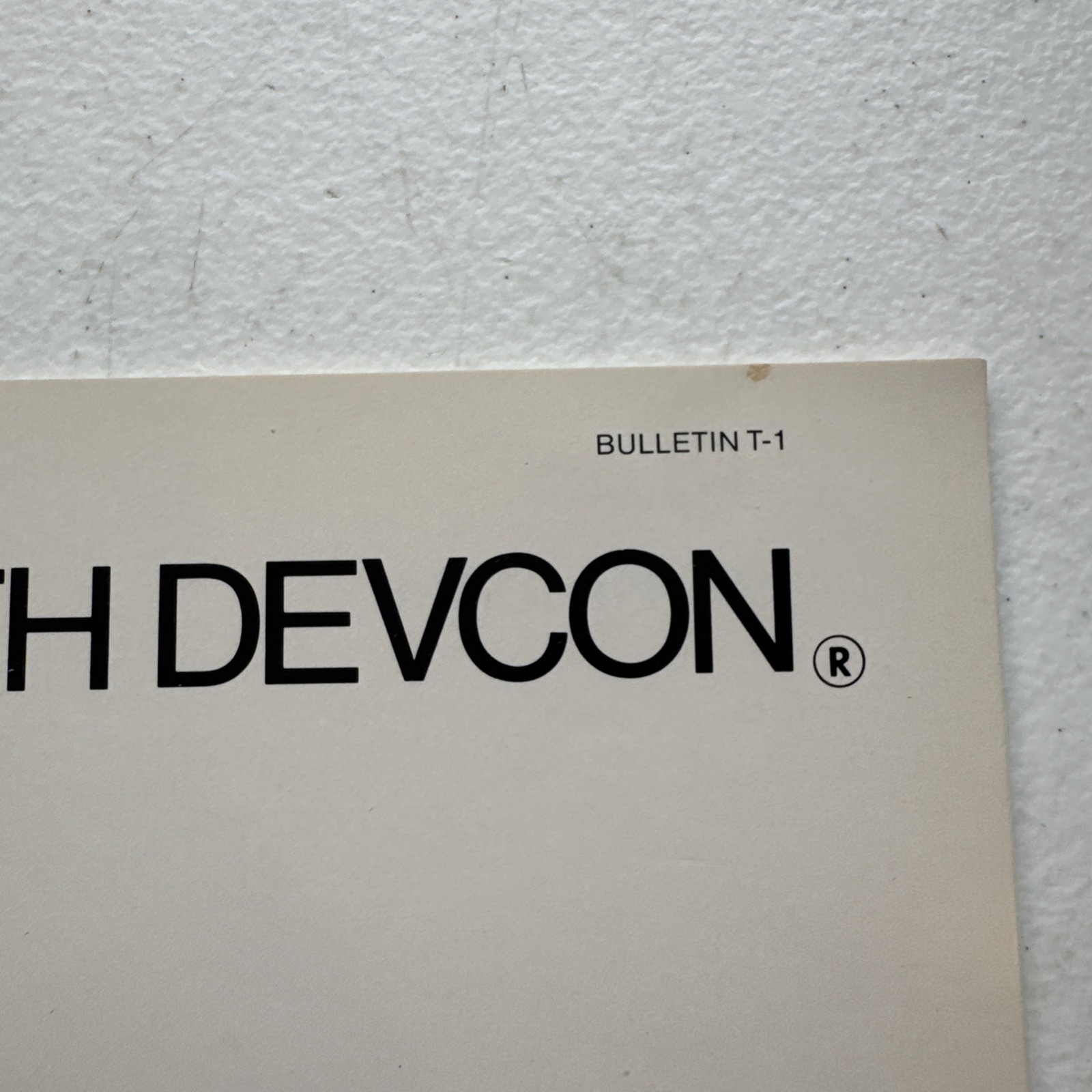 Devcon Corporation Danvers, Mass Tooling With Devcon Bulletin T-1 Catalog