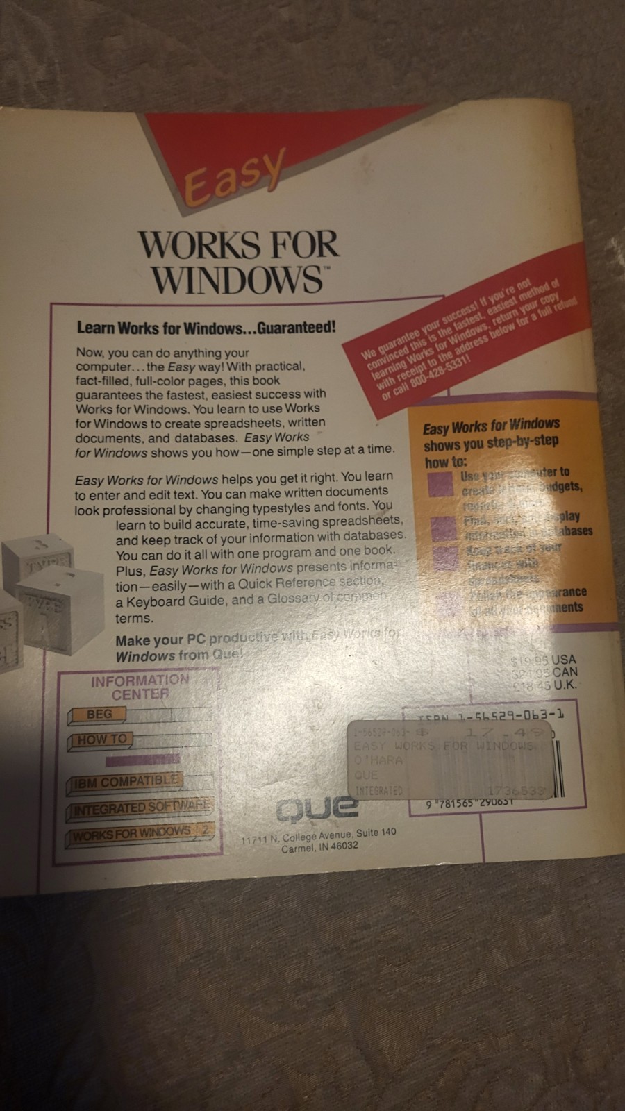 QUE Easy windows in full color paper manual