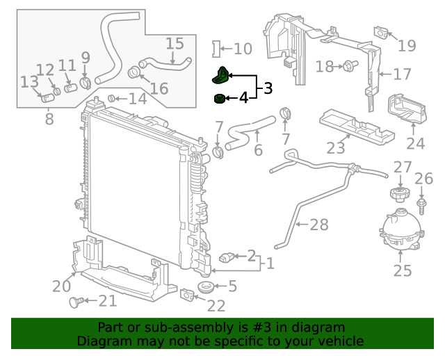 Genuine GM Driver Side Radiator Upper Bracket 84660447