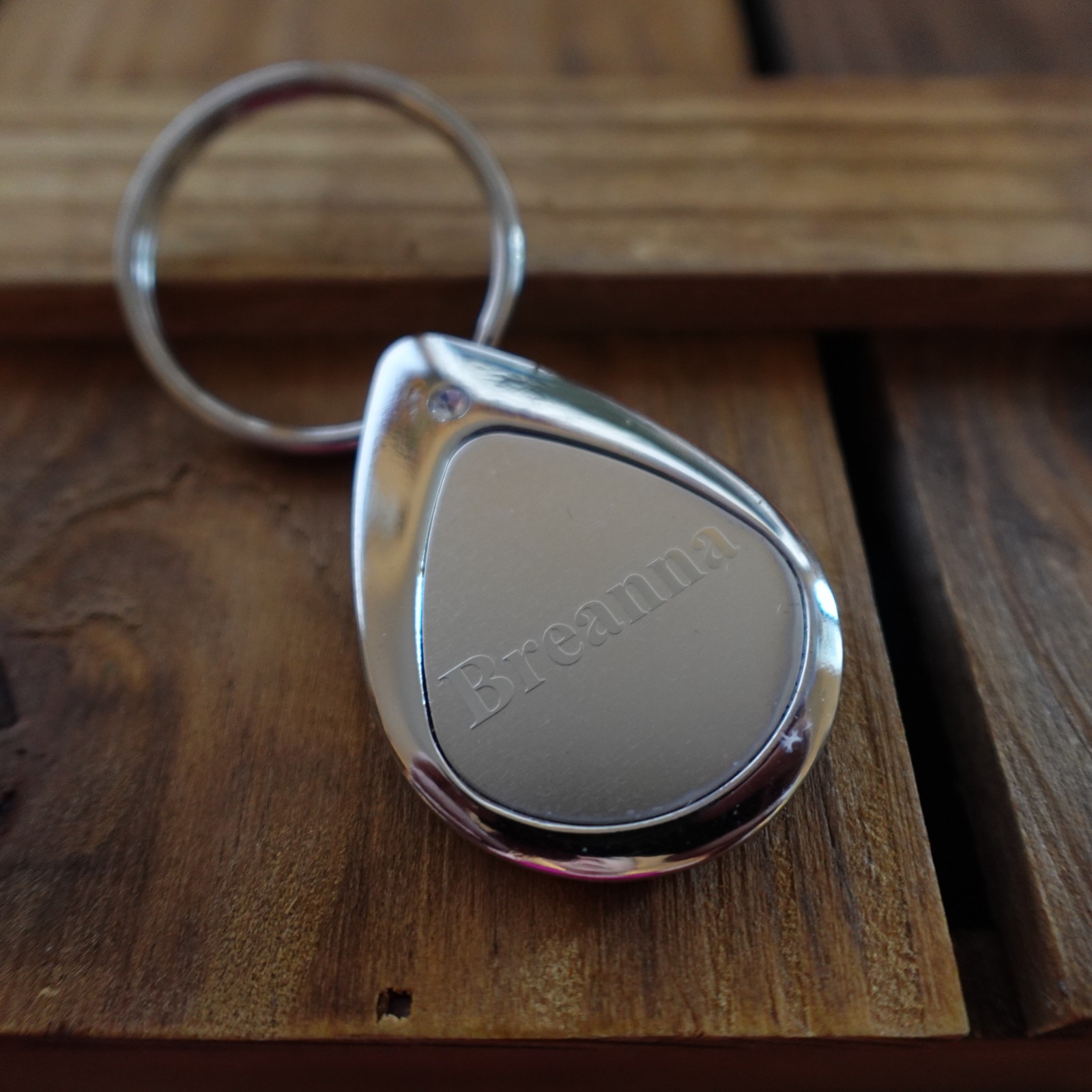 Breanna Personalized Keychain Heavy Metal Teardrop Classy Name Gift