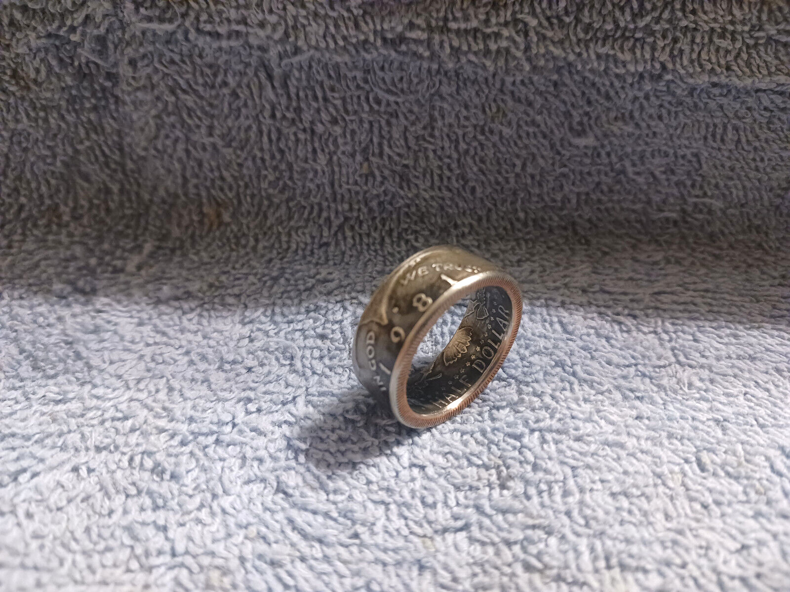 1981 Kennedy Half Dollars  size 10 1/2 coin ring  Handmade mixed metals