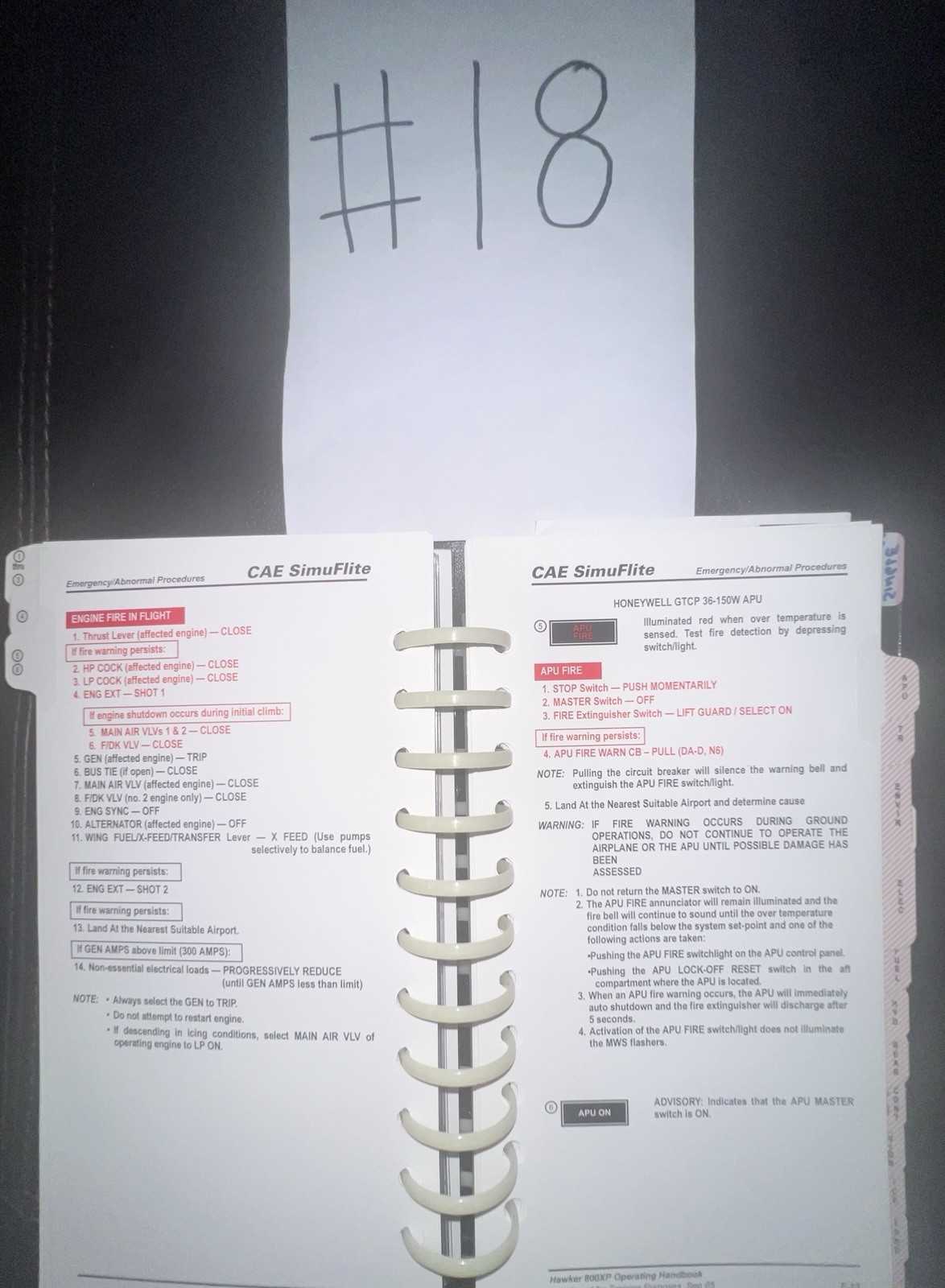 CAE SimuFlite Hawker 800 XP Operating Handbook