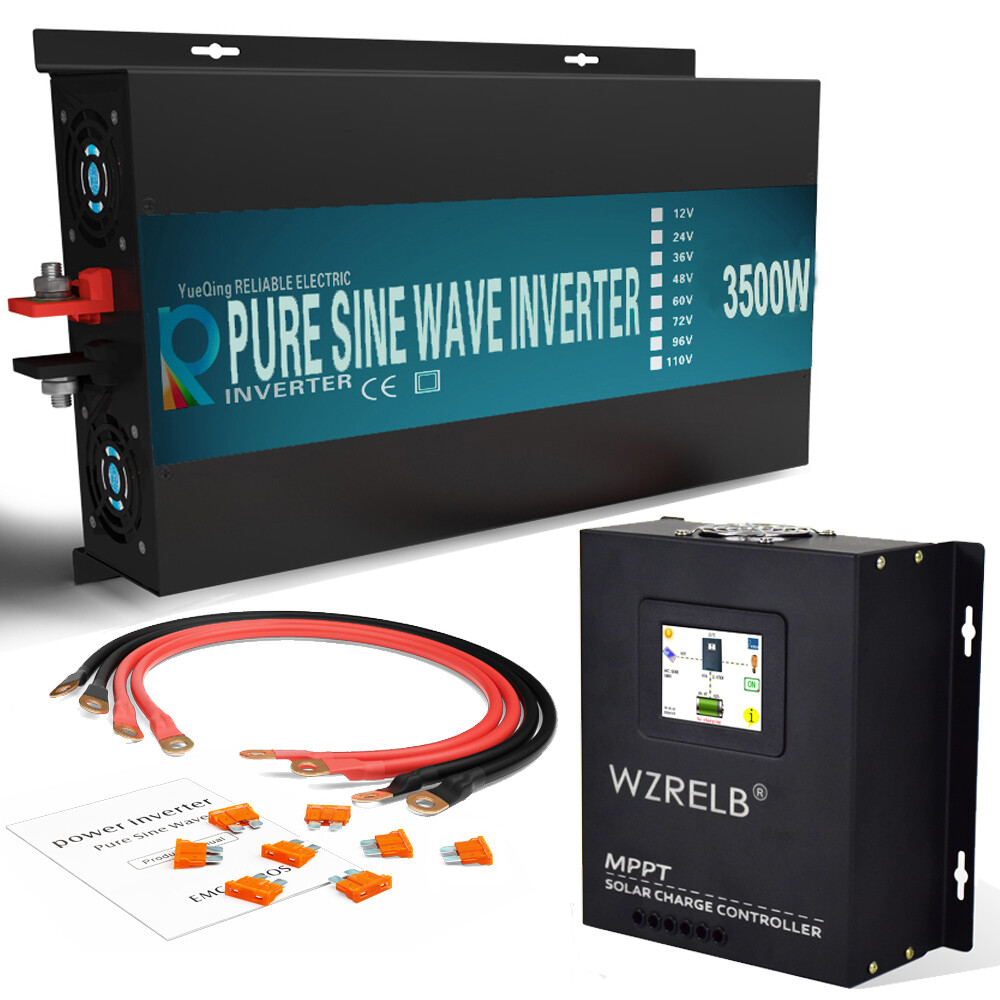 Pure Sine Wave Inverter 3500W 24V Power Car RV MPPT Solar Charge Controller 40A