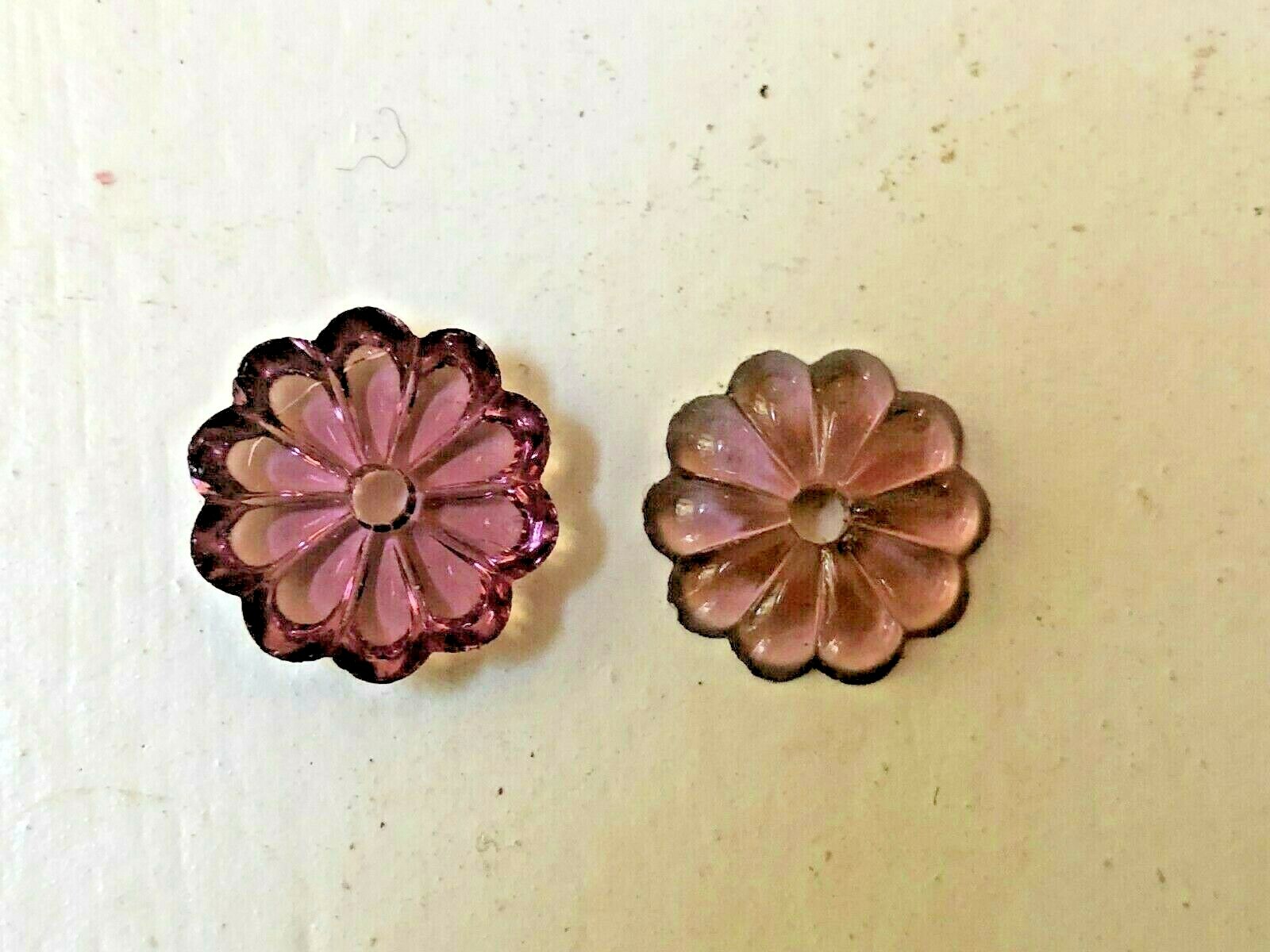 Lot of 5 New VINTAGE AMETHYST chandelier 16mm Rosettes Italian Glass Lamp Part