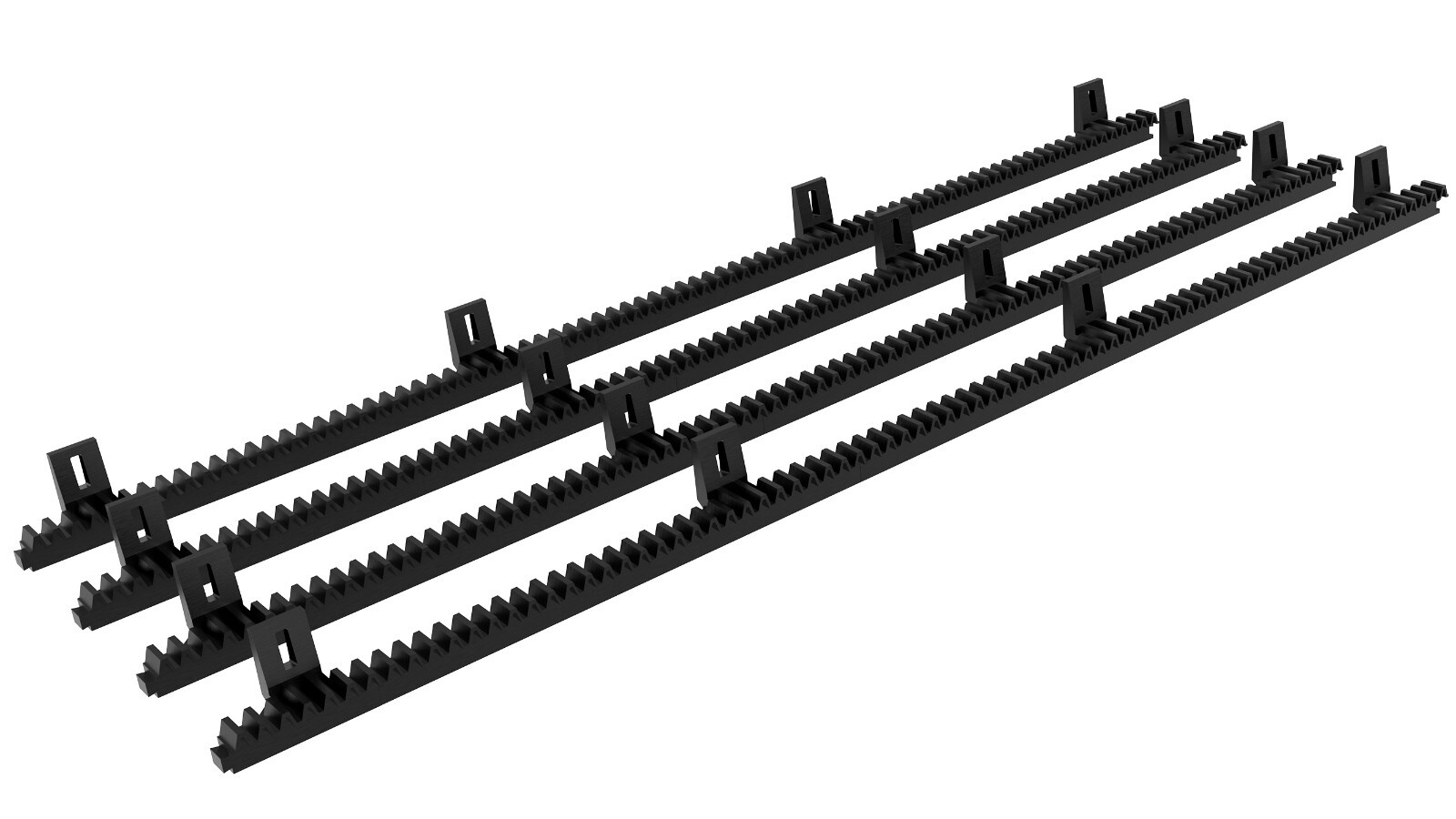 Nylon Gear Rack 4-Pack for Sliding Gate Opener (3.28ft/pc, total 13.12ft)