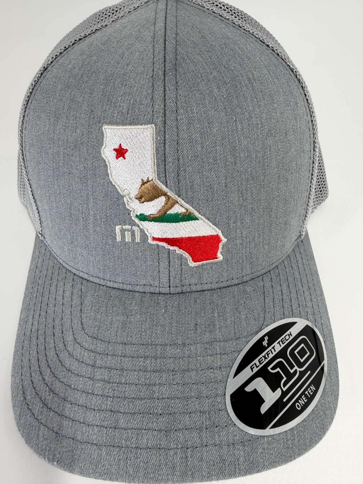 Travis Mathew Stater 3.0 California Bear Snapback Hat Gray Flexfit Golf Hat NWT