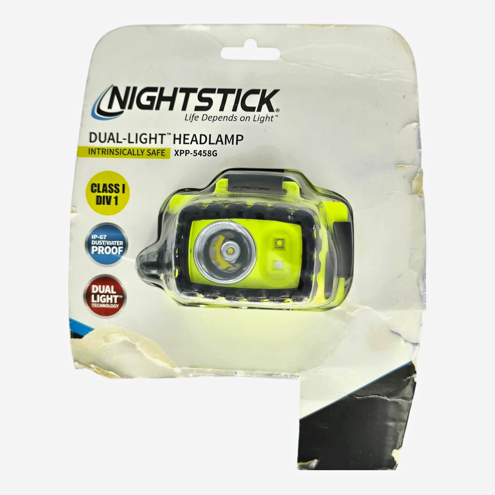 Nightstick XPP-5458G Intrinsically Safe Dual-Light LED Headlamp New Damaged Box