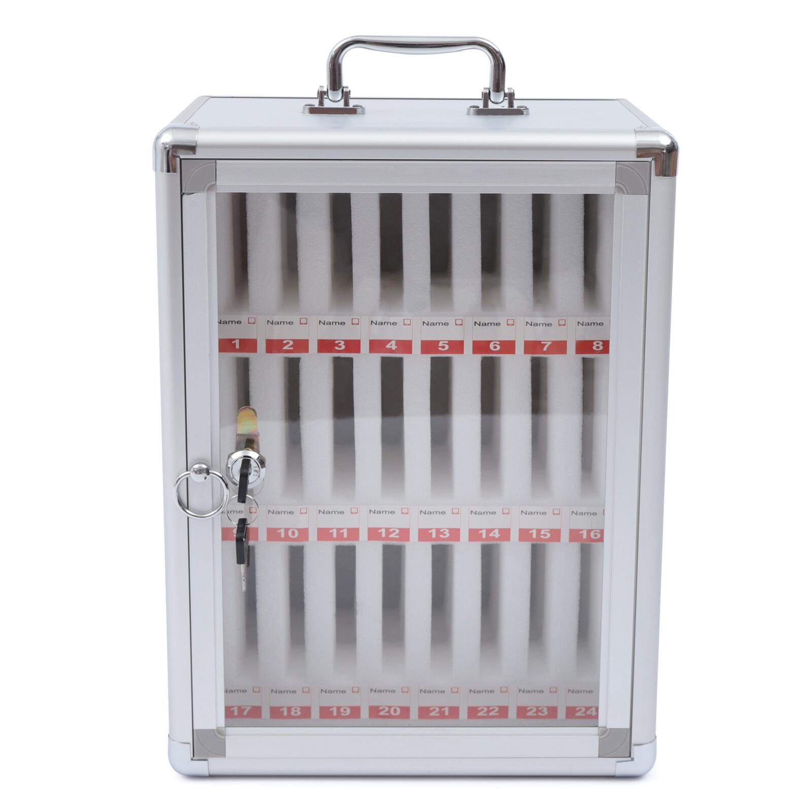 24-Compartment Lockable Cell Phone Storage Cabinet - Wall-Mounted Design